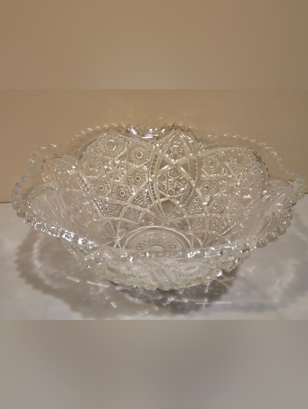 Vintage Clear Pressed Glass Punch Bowl - Elegant Home Art